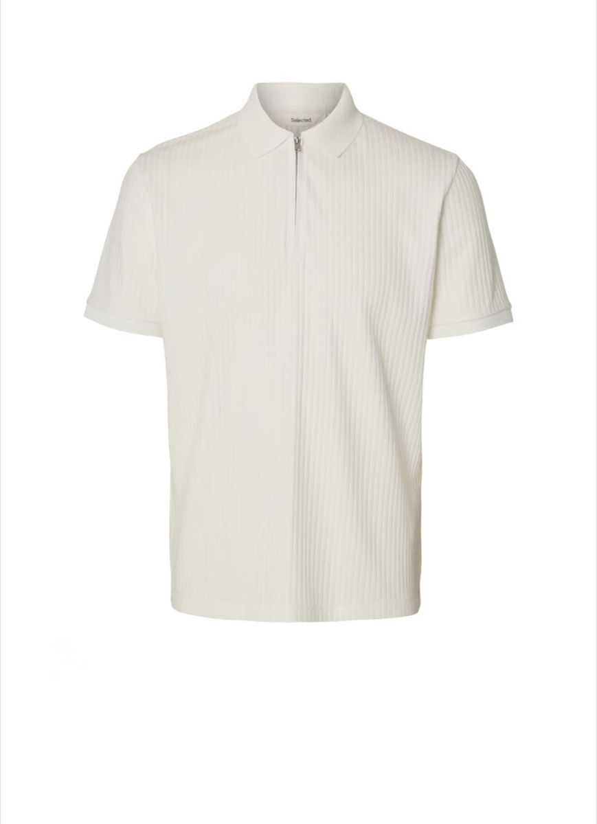 Selected Homme Fave Structure Polo Cloud Dancer