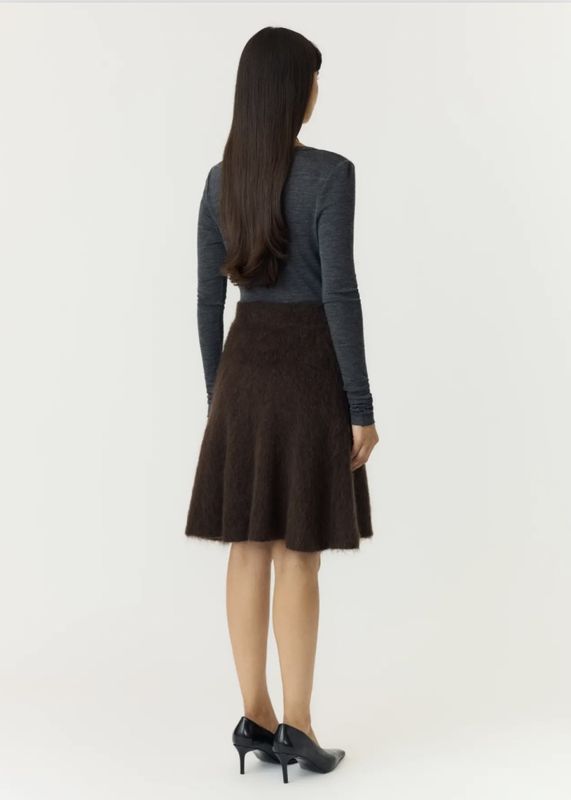 Yas Tilde Mohair Blend Knit Skirt Mole Melange