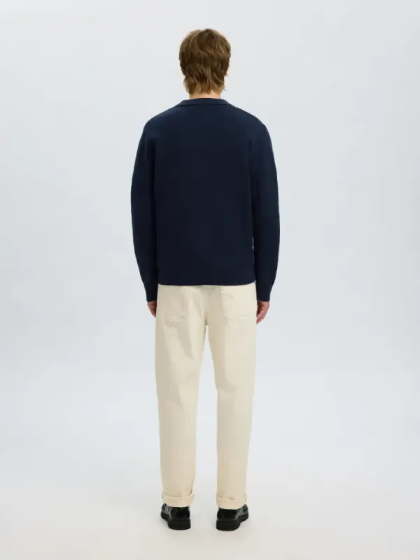 Selected Homme Dane Structure Polo Neck Sky Captain