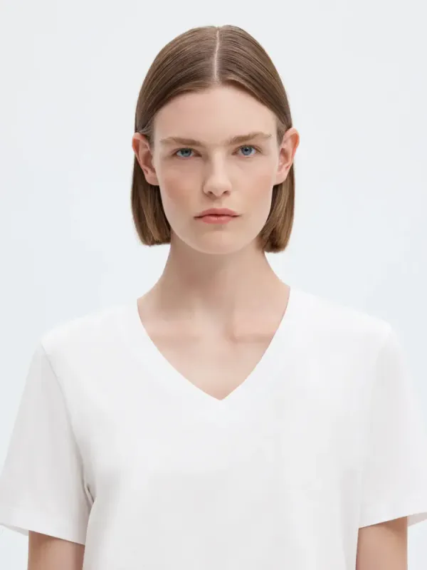 Selected Femme Essential V-neck White
