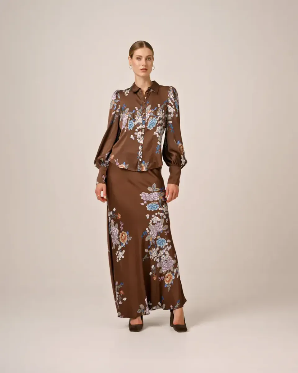 byTiMo Satin Fitted Shirt Marigold