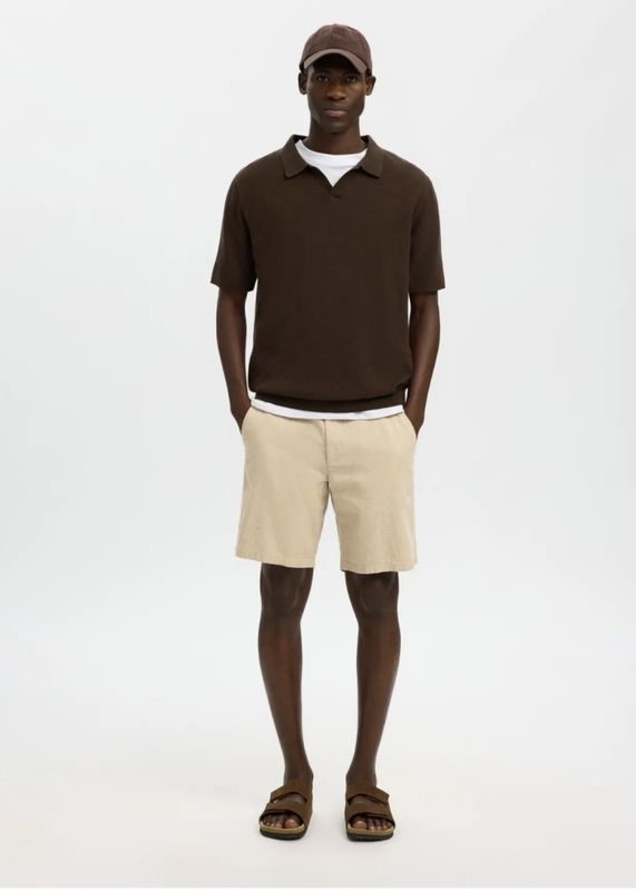 Selected Homme Shorts Brody Linen Incense Oatmeal