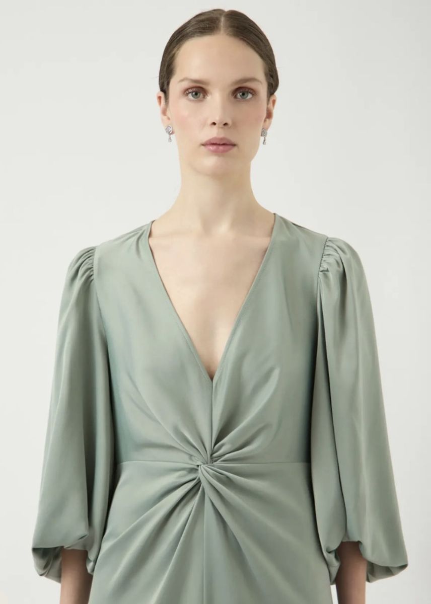 YAS Thea Long Dress Green Milieu