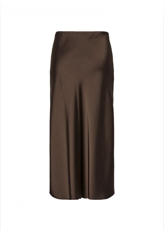 YAS Pella Midi Skjørt Chocolate Brown 
