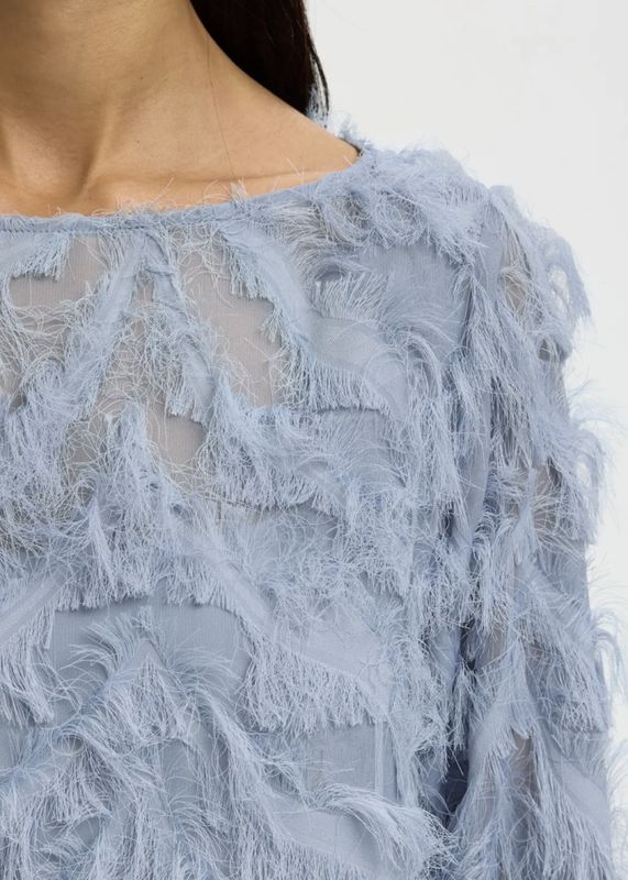 Selected Femme Myline Relaxed Boatneck Dress Dusty Blue 