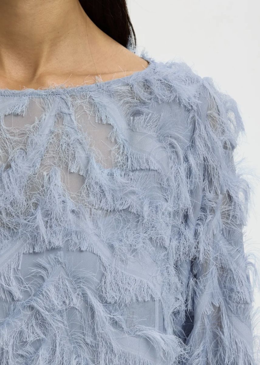 Selected Femme Myline Relaxed Boatneck Dress Dusty Blue 