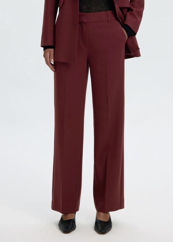 Selected Femme Rita Wide Pant Melange Tawny Port Melange