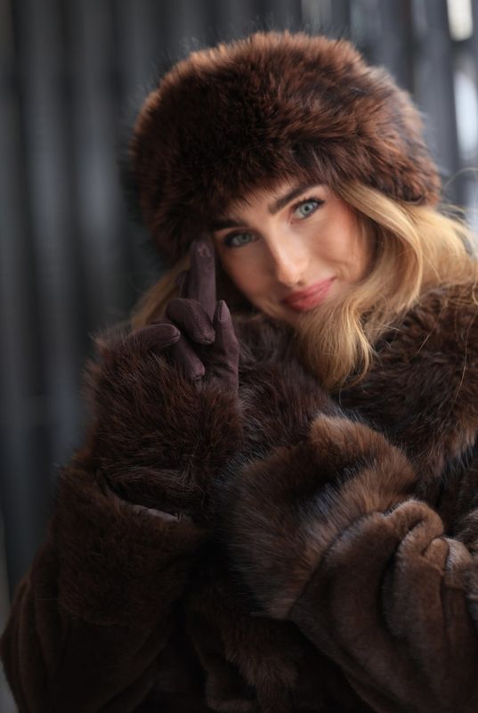 Nectar Faux Fur Head Band Cocoa