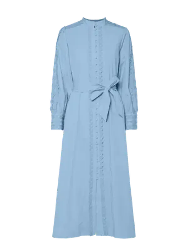 YAS Yamina Long Shirt Dress Clear Blue