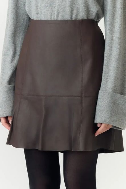 Hovedbilde YAS Colly Nalon Leather Skirt Chocolate