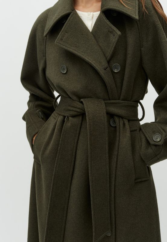MbyM Odonna Coat Dusty Olive Melang Kåpe