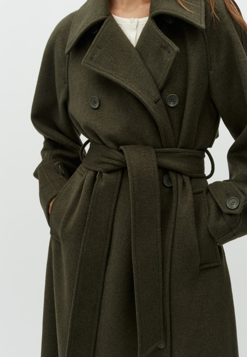 MbyM Odonna Coat Dusty Olive Melang Kåpe