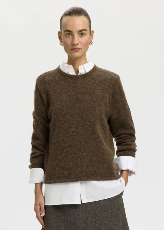 Selected Femme Lulu  New Knit Dachshund Melange