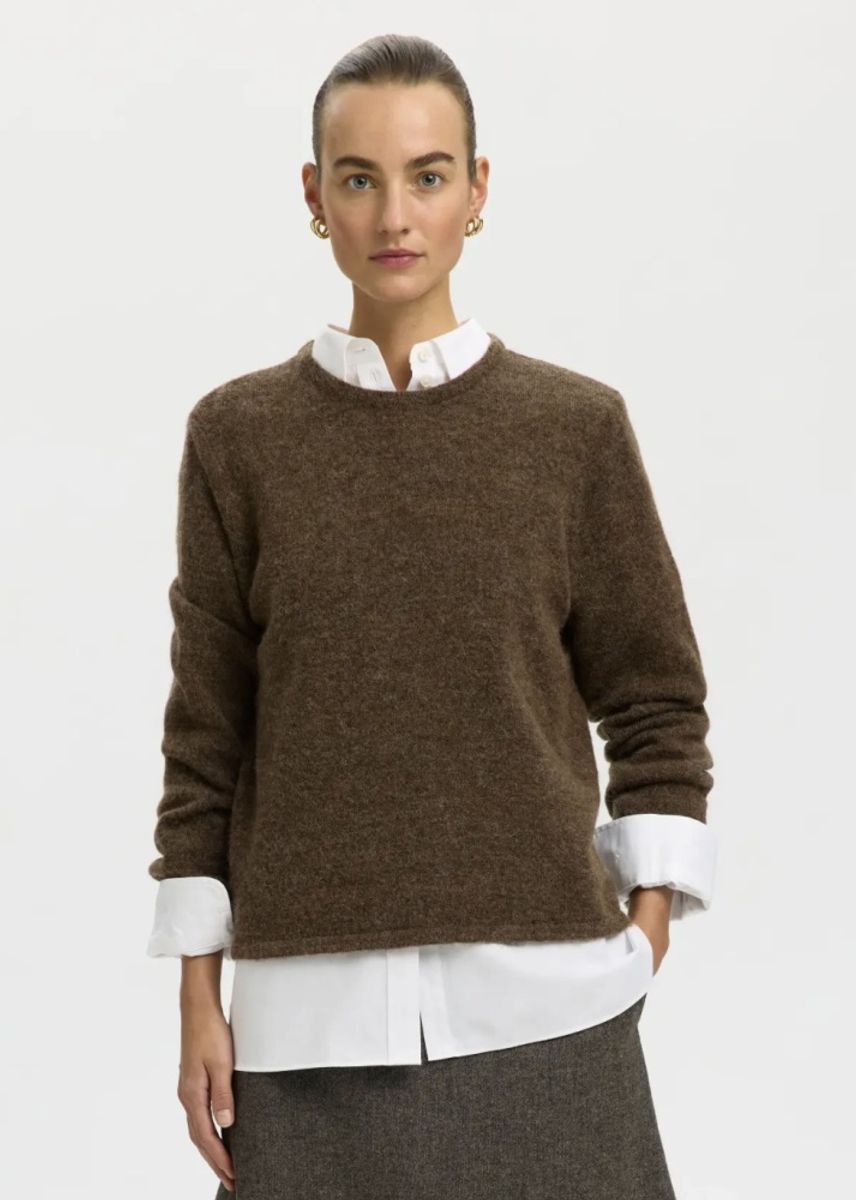 Selected Femme Lulu  New Knit Dachshund Melange