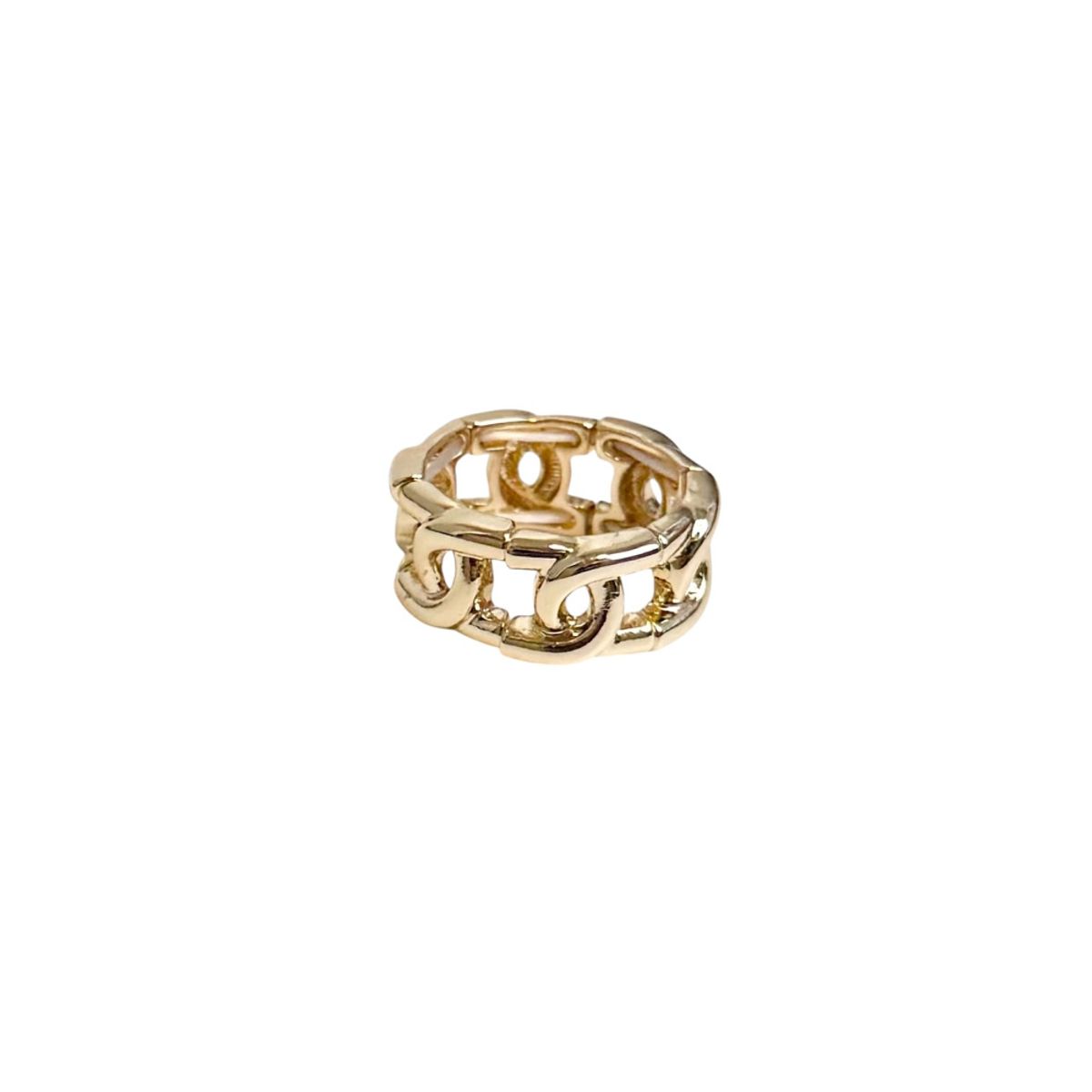 Noma Ring Strikk Lenke Gullfarget 